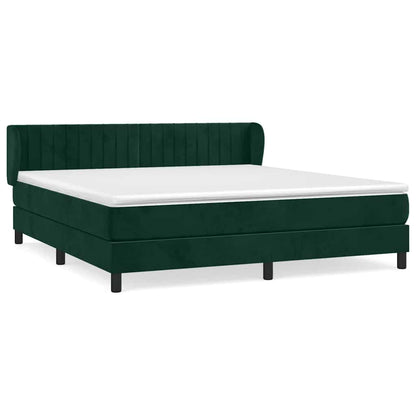 Giroletto a Molle con Materasso Verde Scuro 160x200 cm Velluto | homemem39