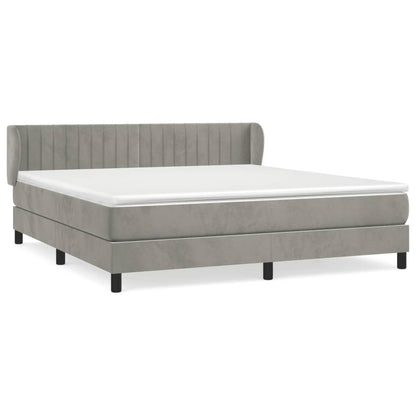 Giroletto a Molle con Materasso Grigio Chiaro 180x200cm Velluto | homemem39