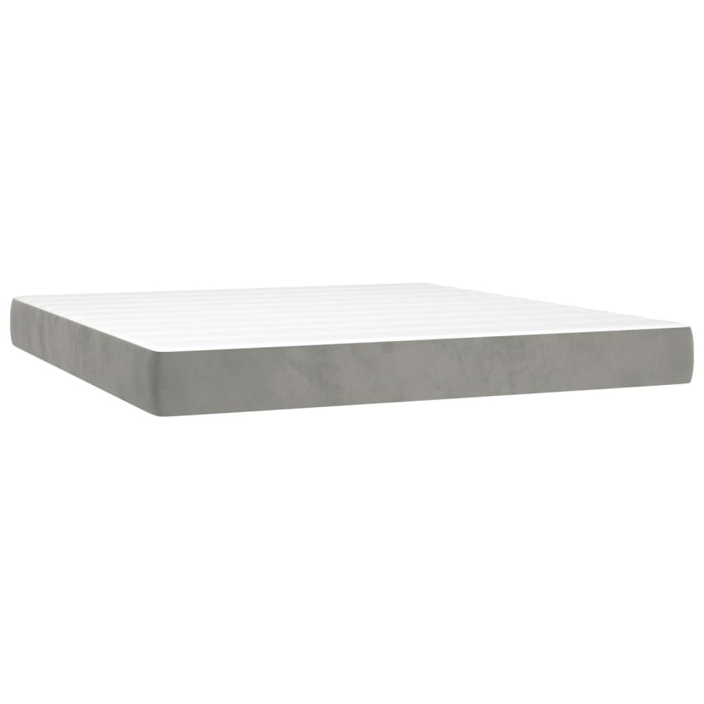Giroletto a Molle con Materasso Grigio Chiaro 180x200cm Velluto | homemem39