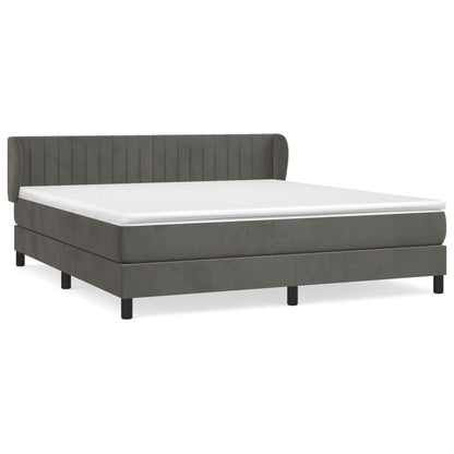 Giroletto a Molle con Materasso Grigio Scuro 180x200 cm Velluto | homemem39