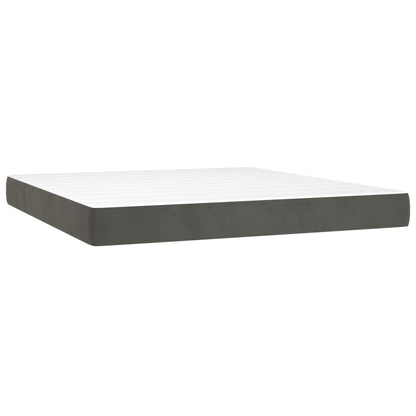 Giroletto a Molle con Materasso Grigio Scuro 180x200 cm Velluto | homemem39