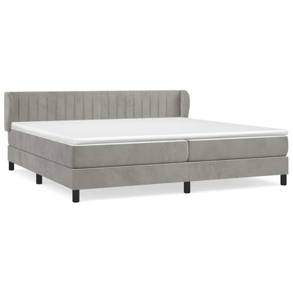 Giroletto a Molle con Materasso Grigio Chiaro 200x200cm Velluto | homemem39