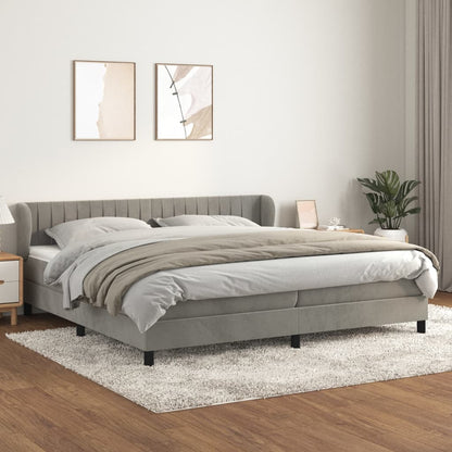 Giroletto a Molle con Materasso Grigio Chiaro 200x200cm Velluto | homemem39
