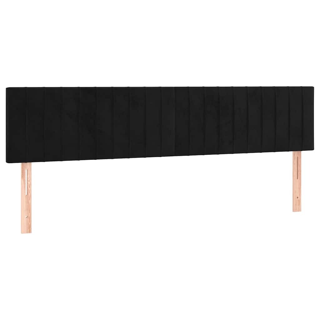 Giroletto a Molle con Materasso Nero 200x200 cm in Velluto