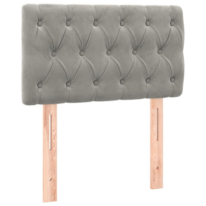 Giroletto a Molle con Materasso Grigio Chiaro 80x200 cm Velluto | homemem39