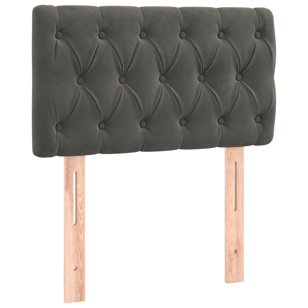 Giroletto a Molle con Materasso Grigio Scuro 80x200 cm Velluto | homemem39