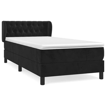 Giroletto a Molle con Materasso Nero 100x200 cm in Velluto | homemem39