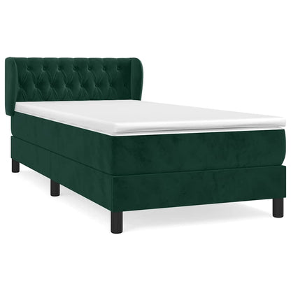 Giroletto a Molle con Materasso Verde Scuro 100x200 cm Velluto | homemem39