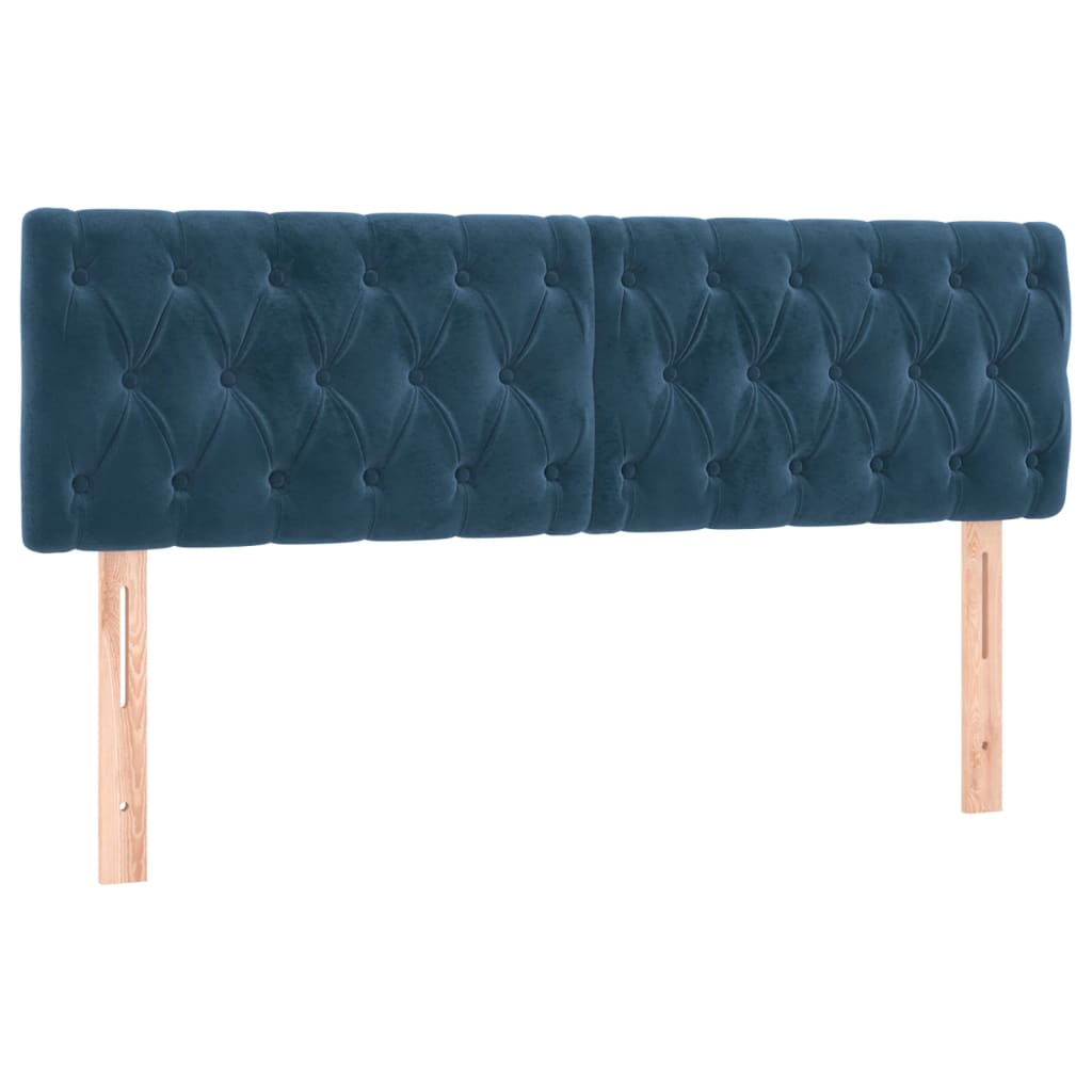 Giroletto a Molle con Materasso Blu Scuro 140x190 cm in Velluto | homemem39