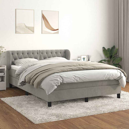 Giroletto a Molle con Materasso Grigio Chiaro 140x200cm Velluto | homemem39