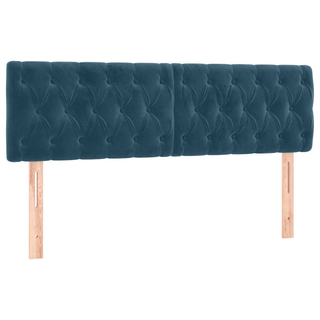 Giroletto a Molle con Materasso Blu Scuro 160x200 cm in Velluto | homemem39