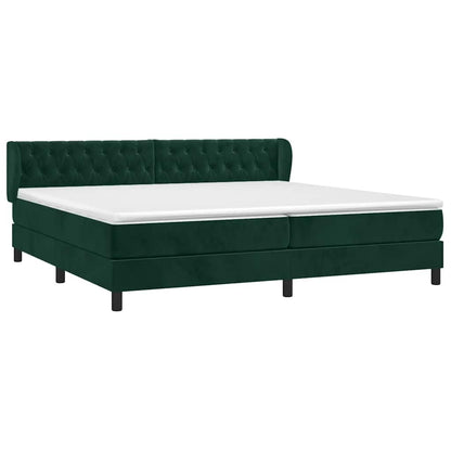 Giroletto a Molle con Materasso Verde Scuro 200x200 cm Velluto | homemem39
