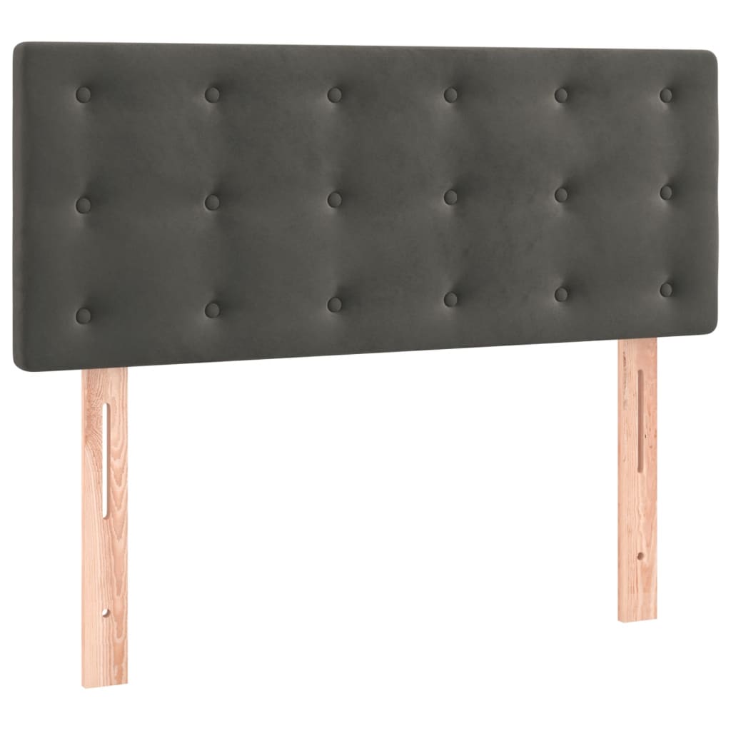 Giroletto a Molle con Materasso Grigio Scuro 80x200 cm Velluto | homemem39