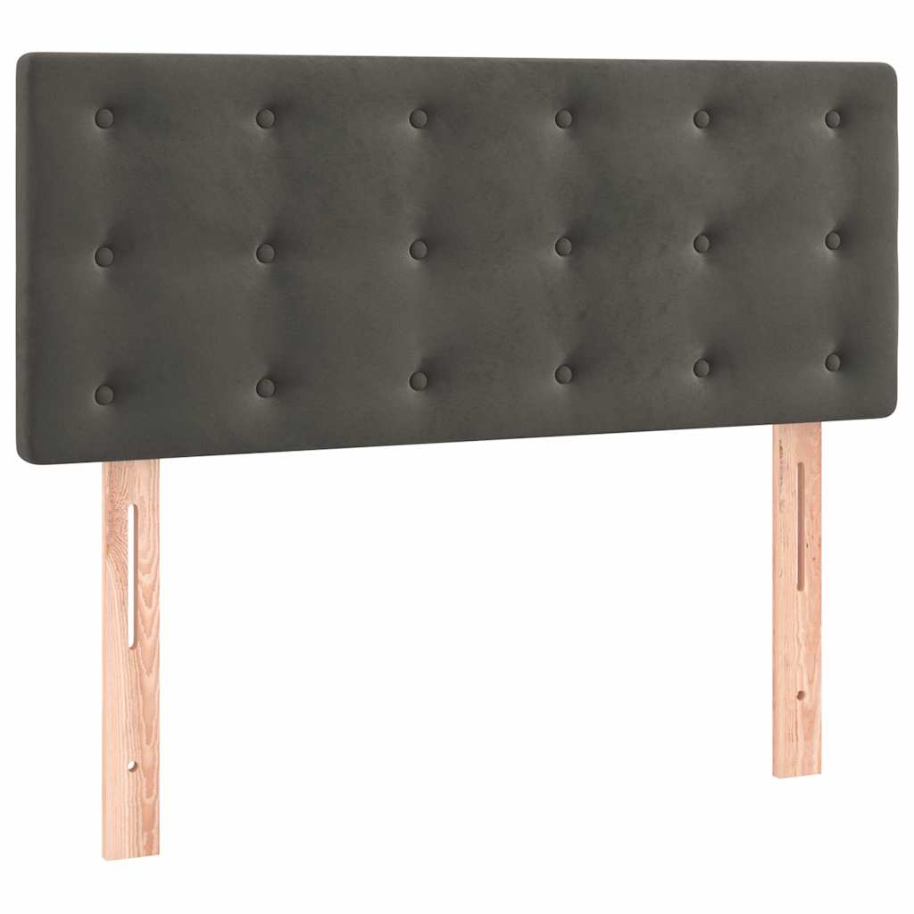 Giroletto a Molle con Materasso Grigio Scuro 80x200 cm Velluto