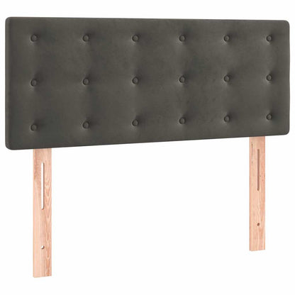 Giroletto a Molle con Materasso Grigio Scuro 80x200 cm Velluto