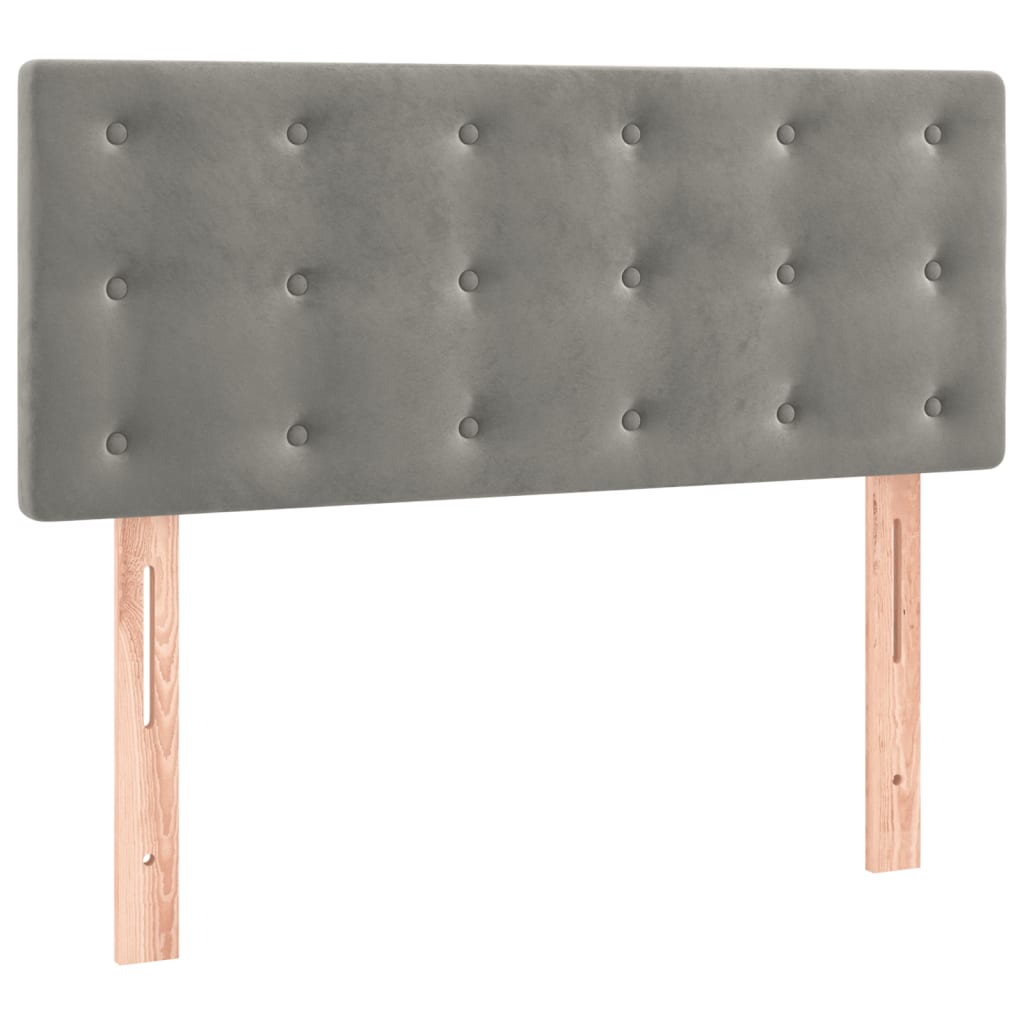 Giroletto a Molle con Materasso Grigio Chiaro 90x190 cm Velluto | homemem39