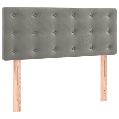 Giroletto a Molle con Materasso Grigio Chiaro 90x190 cm Velluto | homemem39