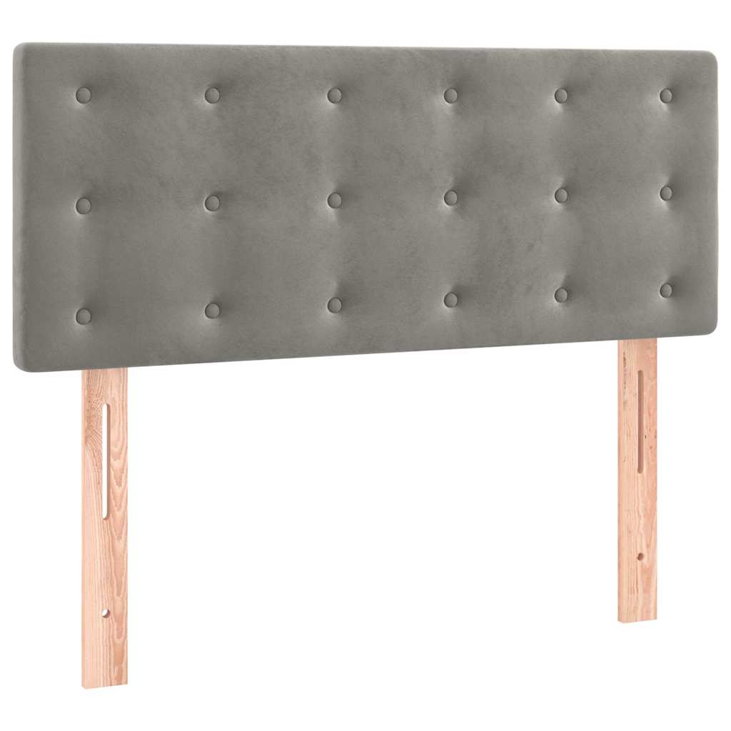 Giroletto a Molle con Materasso Grigio Chiaro 90x190 cm Velluto