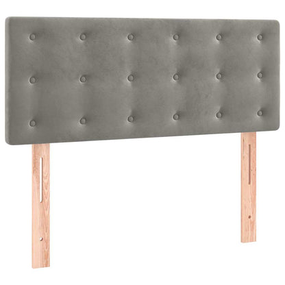 Giroletto a Molle con Materasso Grigio Chiaro 90x190 cm Velluto