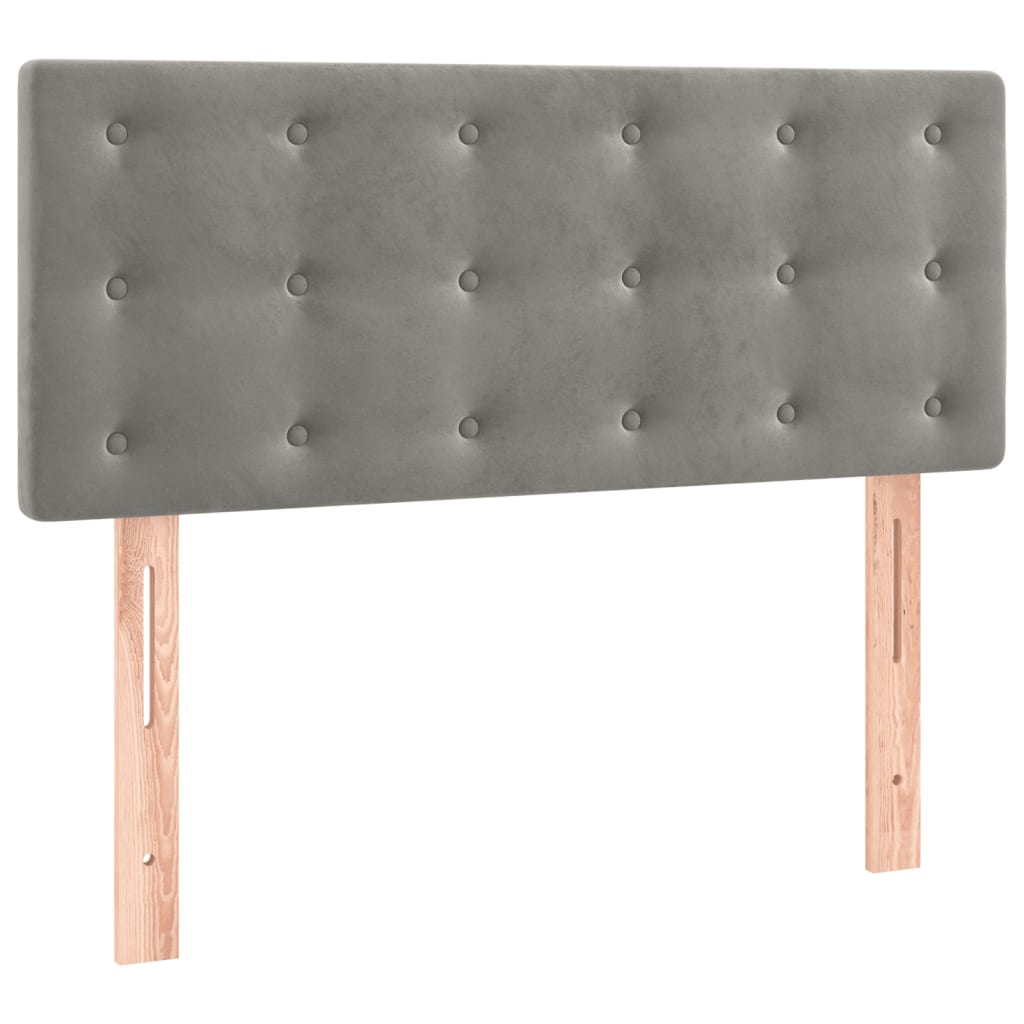 Giroletto a Molle con Materasso Grigio Chiaro 90x200 cm Velluto | homemem39