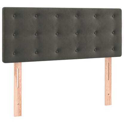 Giroletto a Molle con Materasso Grigio Scuro 90x200 cm Velluto | homemem39