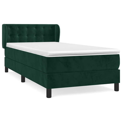 Giroletto a Molle con Materasso Verde Scuro 90x200 cm Velluto | homemem39
