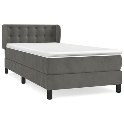 Giroletto a Molle con Materasso Grigio Scuro 100x200 cm Velluto | homemem39