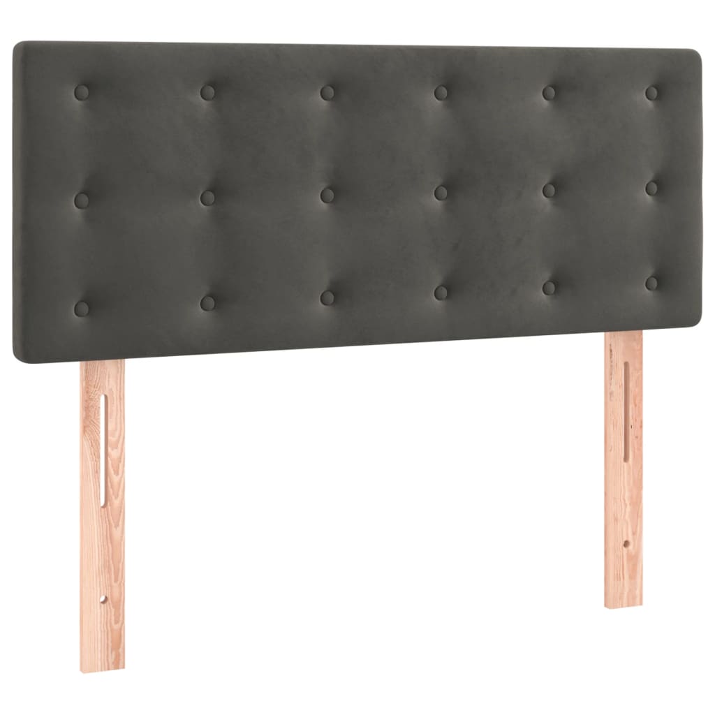 Giroletto a Molle con Materasso Grigio Scuro 100x200 cm Velluto | homemem39