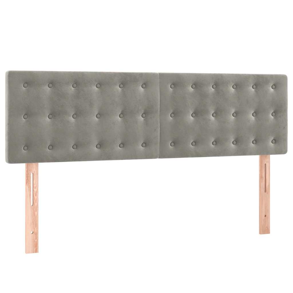 Giroletto a Molle con Materasso Grigio Chiaro 140x190cm Velluto