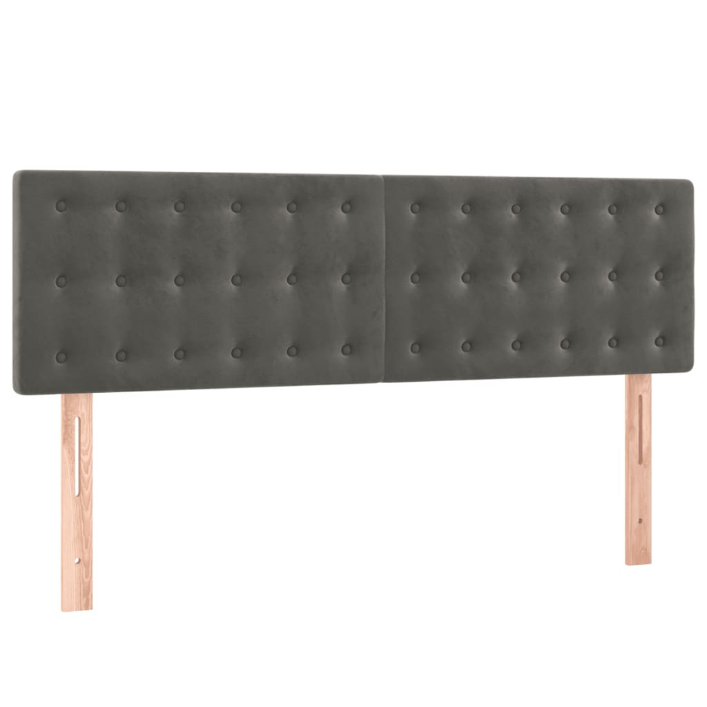 Giroletto a Molle con Materasso Grigio Scuro 140x190 cm Velluto | homemem39
