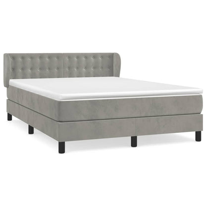 Giroletto a Molle con Materasso Grigio Chiaro 140x200cm Velluto | homemem39