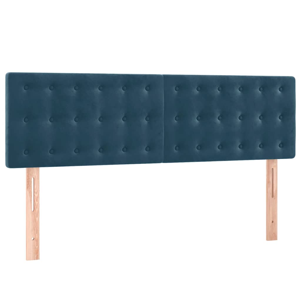 Giroletto a Molle con Materasso Blu Scuro 140x200 cm in Velluto | homemem39