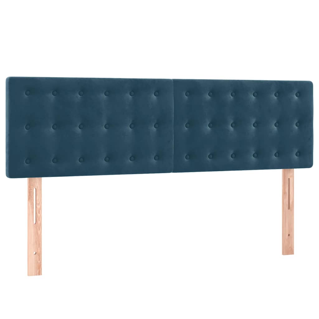 Giroletto a Molle con Materasso Blu Scuro 140x200 cm in Velluto