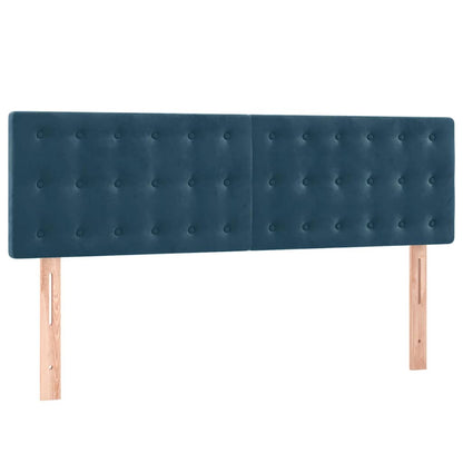 Giroletto a Molle con Materasso Blu Scuro 140x200 cm in Velluto