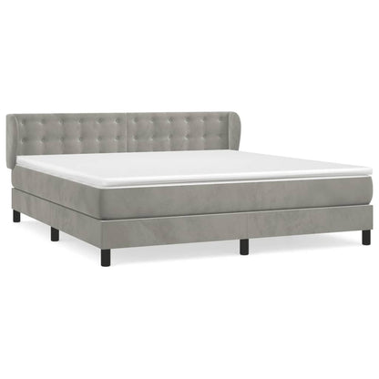 Giroletto a Molle con Materasso Grigio Chiaro 160x200cm Velluto | homemem39