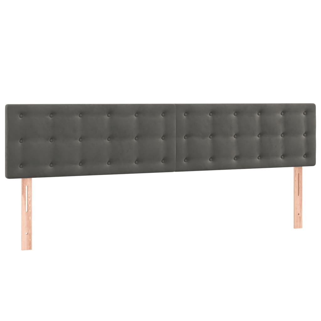Giroletto a Molle con Materasso Grigio Scuro 160x200 cm Velluto | homemem39