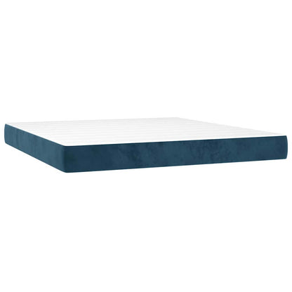 Giroletto a Molle con Materasso Blu Scuro 180x200 cm in Velluto | homemem39
