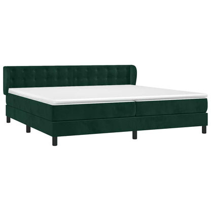 Giroletto a Molle con Materasso Verde Scuro 200x200 cm Velluto | homemem39