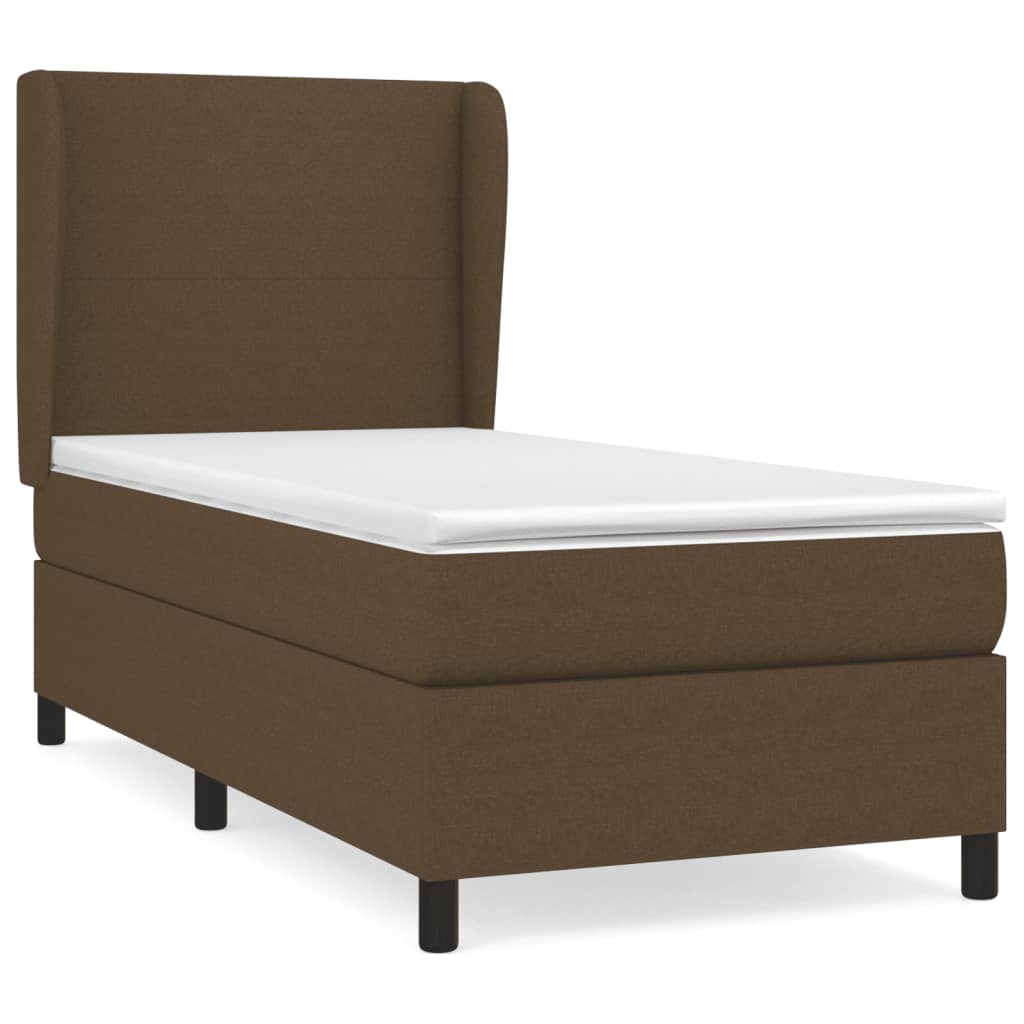 Giroletto a Molle con Materasso Marrone Scuro 80x200 cm Tessuto | homemem39