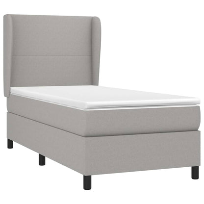 Giroletto a Molle con Materasso Grigio Chiaro100x200 cm Tessuto | homemem39