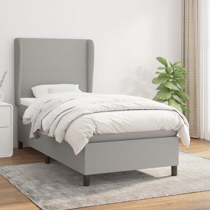 Giroletto a Molle con Materasso Grigio Chiaro100x200 cm Tessuto | homemem39