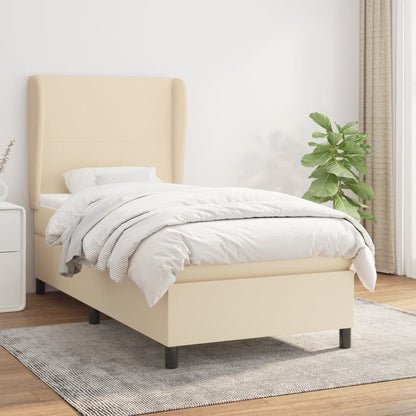 Giroletto a Molle con Materasso Crema 100x200 cm in Tessuto | homemem39