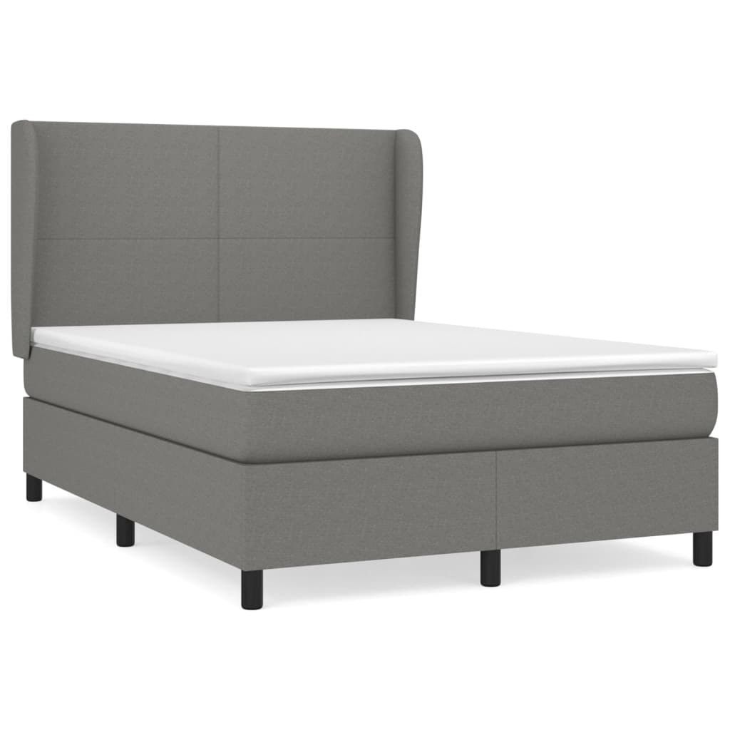 Giroletto a Molle con Materasso Grigio Scuro 140x190 cm Tessuto | homemem39