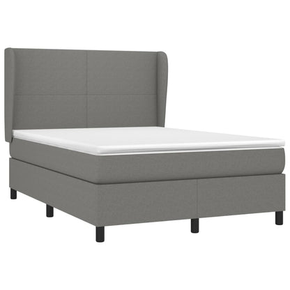 Giroletto a Molle con Materasso Grigio Scuro 140x190 cm Tessuto | homemem39