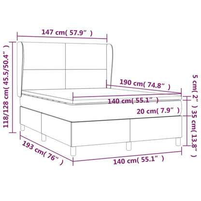 Giroletto a Molle con Materasso Marrone Scuro 140x190cm Tessuto | homemem39