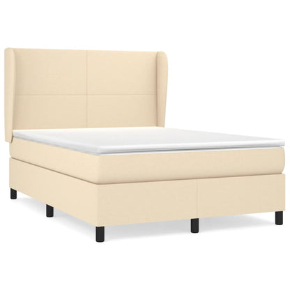 Giroletto a Molle con Materasso Crema 140x19 cm in Tessuto | homemem39