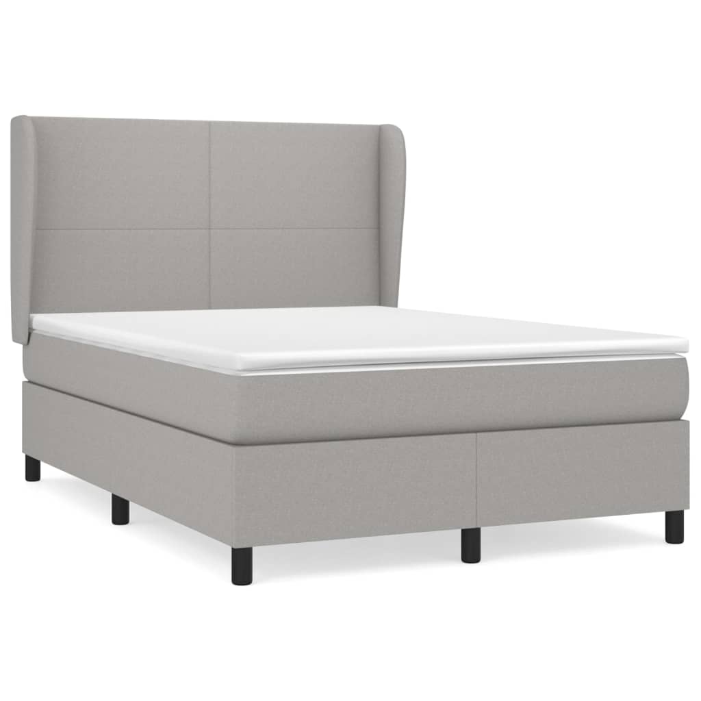 Giroletto a Molle con Materasso Grigio Chiaro 140x200cm Tessuto | homemem39