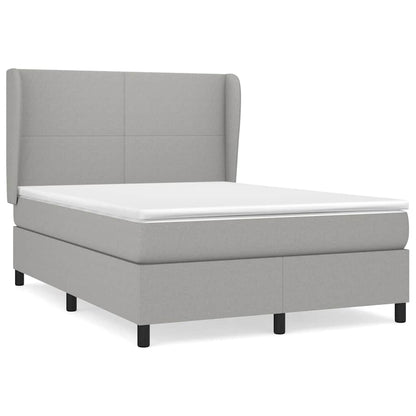 Giroletto a Molle con Materasso Grigio Chiaro 140x200cm Tessuto