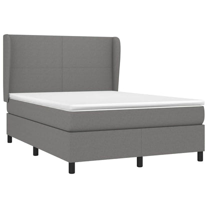 Giroletto a Molle con Materasso Grigio Scuro 140x200cm Tessuto