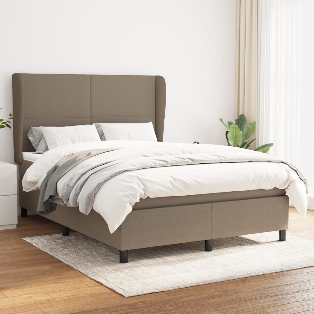 Giroletto a Molle con Materasso Tortora 140x200 cm in Tessuto | homemem39